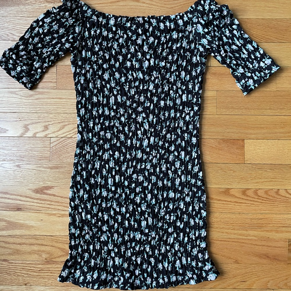 Snidel Ruched Mini Floral Dress